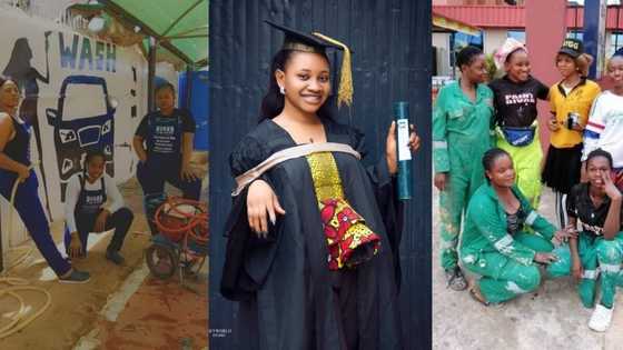 Lady leaves social media inspired as she starts all-girls car wash and painting business before graduating from university