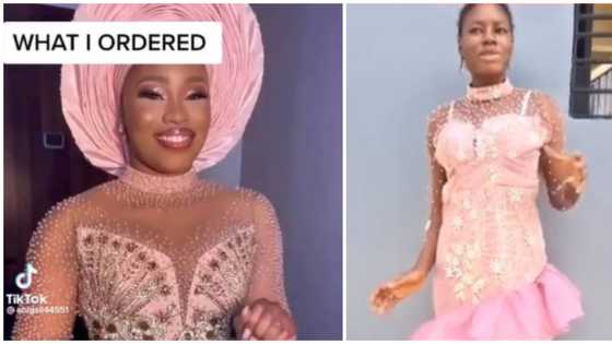 Lady left astounded over asoebi dress tailor recreated, Nigerians react