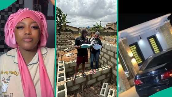 "It can only be God": Nigerian lady proudly shows off family's new house, video inspires many