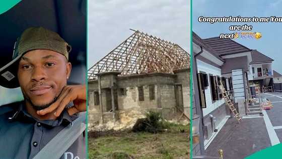 Nigerian man finally completes building project, shows off transformation of house in video