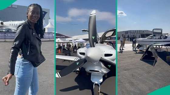 Female pilot displays clean aeroplanes sampled for sale at aviation event, video gets attention