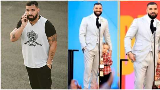 Cute moment: Drake accepts Billboard Music Artist of the Decade award with son Adonis