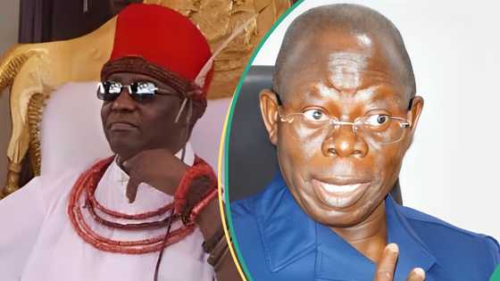 Drama as Oba of Benin counters Oshiomhole in presence of Akpabio, Okpebholo, others