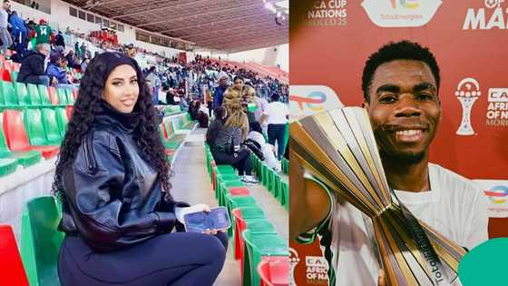 Raphael Onyedika's Portuguese girlfriend cheers on a historic night as Nigeria defeats Uganda 3-1