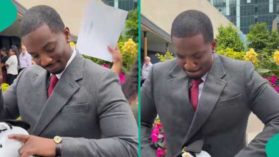 Abroad-based Nigerian man flaunts new degree he bagged, posts video: "Congratulations to me"
