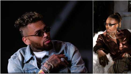 Chris Brown speaks pidgin in Fireboy DML's Playboy album; Fans react, say he'll soon become Nigerian