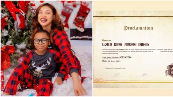 I didn't buy land in Scotland for my son: Tonto Dikeh clears the air over real estate investment for King