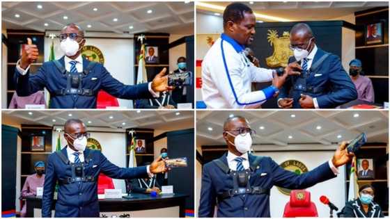 Nigerian governor puts on body-worn camera, shares photos as he launches new equipment for security personnel