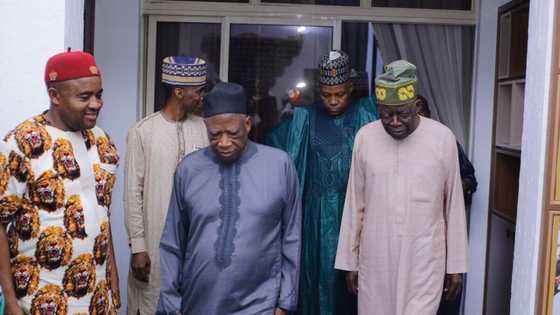 Photos emerge as Tinubu visits APC's consensus national chairman ahead of convention