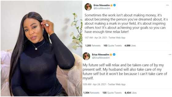 Erica speaks about hard work and what husband will do for her in the future, Nigerians react