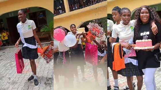 "Feeling emotional right now": Mother and classmates surprise young secondary school girl with cakes