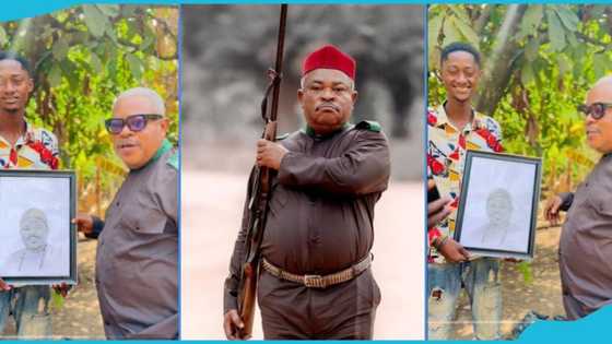 Actor Victor Osuagwu impressed as Ghanaian artist surprises him with portrait drawing in video