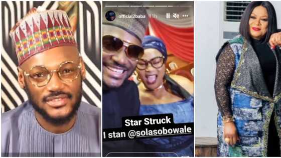 I’m star-struck: 2baba declares as he meets King of Boys actress Sola Sobowale in Abuja