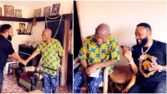 Kcee thanks legendary Igbo highlife singer, makes him smile as he plays song they sang together in cute video