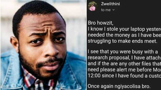"They stole my laptop and sent me this message": Man shares screenshot of message received from a thief