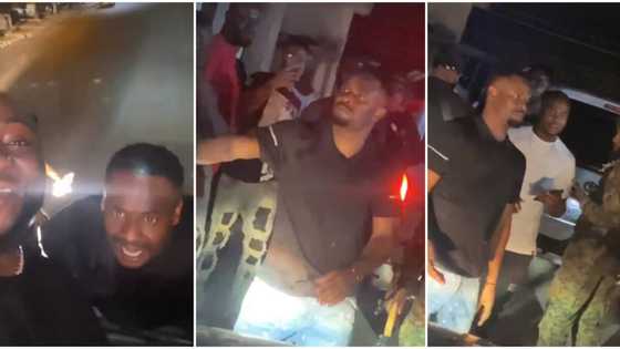 Actor Zubby Michael spotted doing bodyguard duties for Davido as they link up in Onitsha
