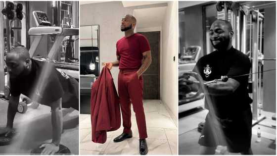 Going back on my diet: Davido laments about not shedding weight after 3 weeks, continues workout at night