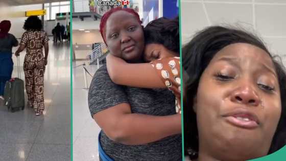 "I literally cried for two days straight": Moment lady shed tears as sister relocates to Canada