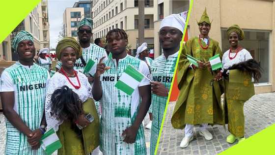 Paris 2024: Nigerian athletes defy rain to showcase stylish outfit ahead of opening ceremony