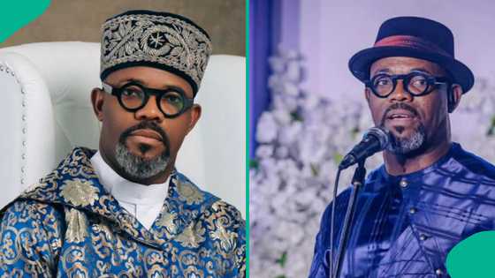 "Big Odogwu": Moment newly crowned king Okey Bakassi stole show during stage play at AMCA night of icons