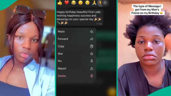 Lady celebrating birthday shares type of message she received from her man's friend, causes uproar