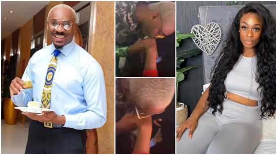 Pretty Mike causes stir at event as he kisses pretty BBN Star Uriel's hand passionately in new clip, she reacts