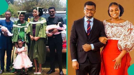 Man travels by road to wife's graduation after booking flight for her and their baby, she hails him