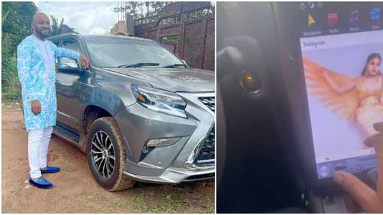 Yul Edochie: Oyinbo dey try, actor mesmerized as he's able to access IG through device in his new Lexus whip