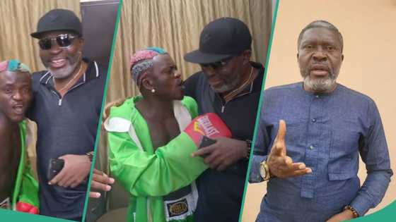 Portable bounces like a happy child as he meets Kanayo O Kanayo, educates fans about rituals