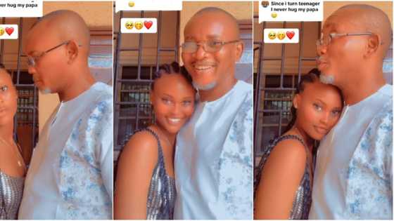 "Jesus una dey kiss for lips?" Nigerian lady and her dad share unusual moment in video, many react