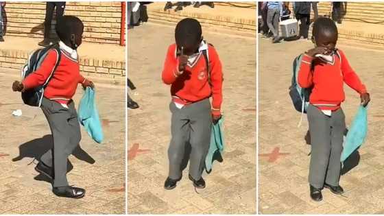 "Which school is this?" Boy in uniform dances in school compound, outshines his mates, video goes viral