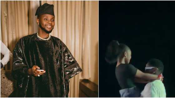"Mama Ibeji won’t like this”: Lady in bum shorts jumps on Kizz Daniel, singer grabs her backside in video