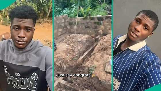 Man overjoyed as he begins laying foundation on his land, video goes viral on TikTok