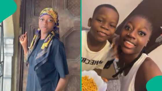"Your boyfriend made you a stepmum": Lady happily declares, flaunts her man's son in video