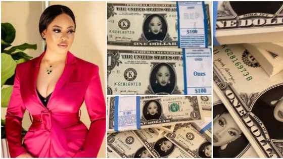 Real money: BBNaija's Nina shows off customised, spendable dollar bills hubby gifted her on birthday