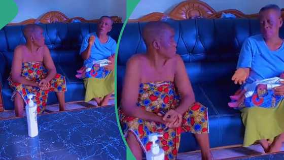 "I'm blessed to have them": Lady posts video of her mum and mother-in-law who visited her same time