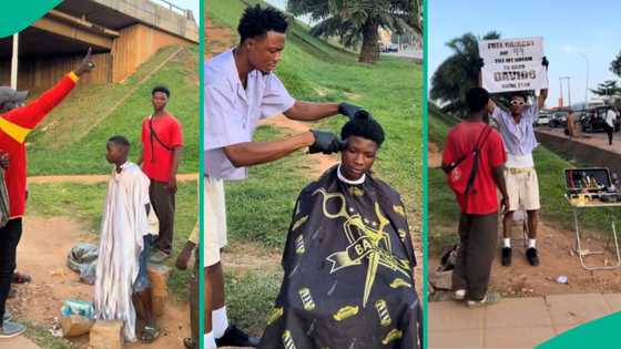 Barber giving free haircut on Abuja street chased away for not paying N5k, video sparks outrage