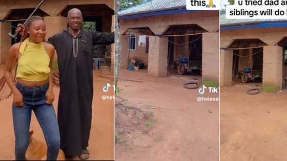 "I am not ashamed": Lady flaunts small house her father built, says she's proud of him, video trends