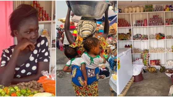 Woman who went viral after being spotted hawking pure water with twins on her back gets shop, 2 years' rent, others