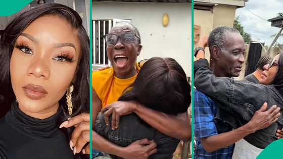Nigerian lady returns from overseas after 10 years, reunites with her family in emotional video