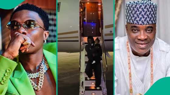 Wizkid and family arrive in Lagos ahead of GOAT concert, he links up with KWAM 1 in sweet video