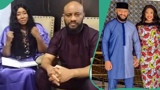 Judy Austin joins Yul Edochie on his live ministration, advises young girls about wayward lives