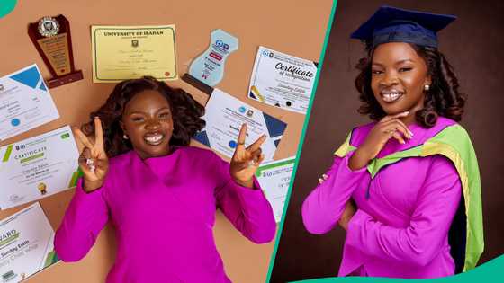 UI Chemistry graduate bags first class, proudly shows off awards and certificates