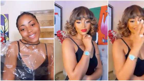 Regina Daniels flaunts heavily studded wedding ring in stunning makeup transformation