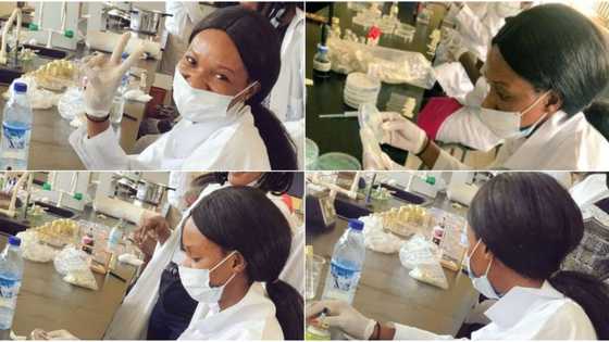 Nigerian lady vows not to leave lab till she finds cure for coronavirus (photos)
