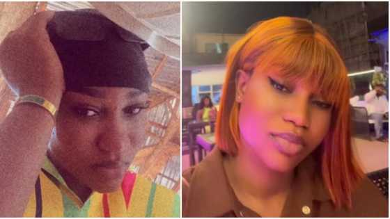 "It's a sin": Nigerian lady cries out as church removes her wig and burns it, directs her to kneel