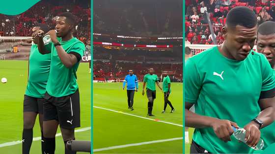 "Na wa o": Journalist posts video of what Ghanaian referee did on pitch before Nigeria's match
