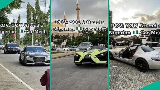 Video trends as Abuja boys cruise streets in luxury rides during car meet, people react