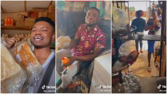 Yunwa Babu Dadi: Bidiyon Matasa Suna Murna Bayan Mai Shago Yayi Sadakar Biredi