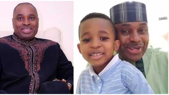 Nollywood star Kenneth Okonkwo shares adorable video with son to celebrate the new month